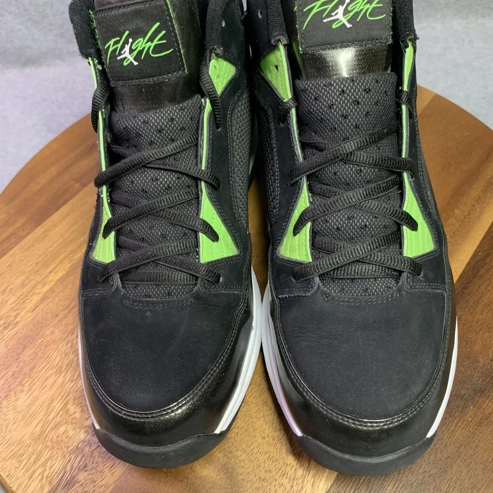 Jordan Sneaker Men 13 Flight 9 Max RST \'Black Action Green\' RARE Basketball Shoe Jordan Flight 9 Max RST Black Action Green for Sale  main image 3